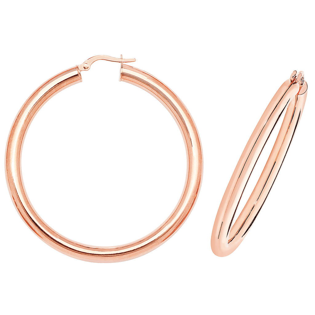 9ct Rose Gold Earrings 40mm