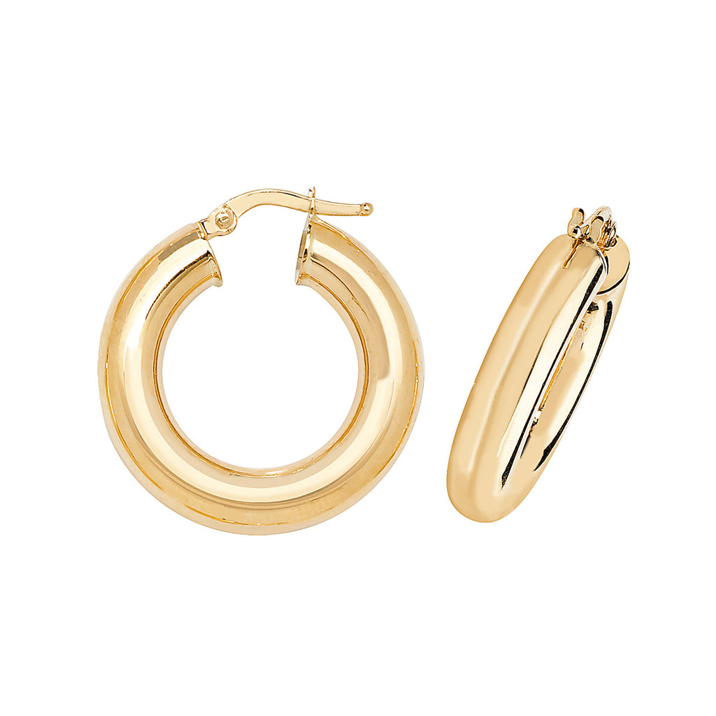 Clustdlysau Aur Melyn 9ct 15mm