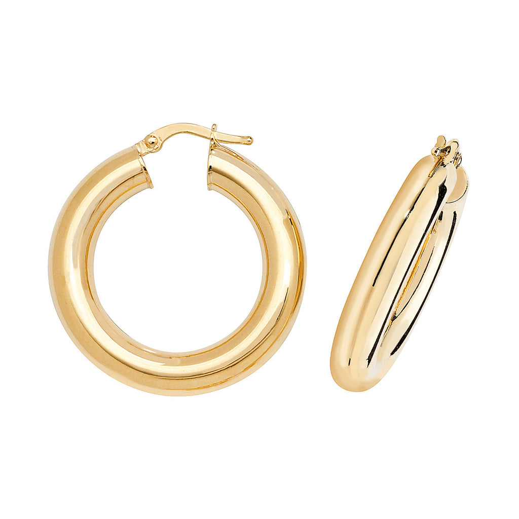 Clustdlysau Aur Melyn 9ct 20mm