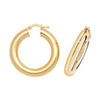 Clustdlysau Aur Melyn 9ct 20mm