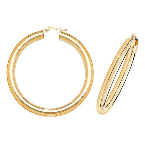 9ct Yellow Gold Earrings 40mm