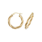 Clustdlysau Aur Melyn 9ct 15mm