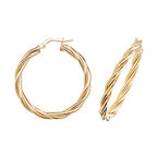 Clustdlysau Aur Melyn 9ct 25mm