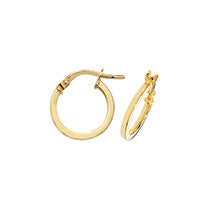 Clustdlysau Aur Melyn 9ct 10mm