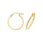 Clustdlysau Aur Melyn 9ct 15mm