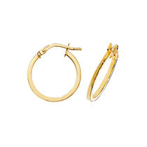 Clustdlysau Aur Melyn 9ct 15mm