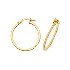 Clustdlysau Aur Melyn 9ct 20mm