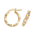 Clustdlysau Aur Melyn 9ct 10mm