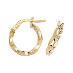 Clustdlysau Aur Melyn 9ct 10mm