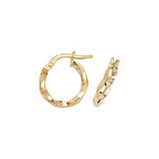 Clustdlysau Aur Melyn 9ct 10mm