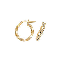 Clustdlysau Aur Melyn 9ct 10mm