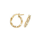 Clustdlysau Aur Melyn 9ct 10mm
