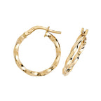 Clustdlysau Aur Melyn 9ct 15mm