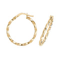 Clustdlysau Aur Melyn 9ct 20mm