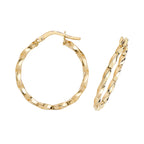 Clustdlysau Aur Melyn 9ct 20mm