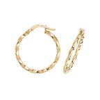Clustdlysau Aur Melyn 9ct 20mm