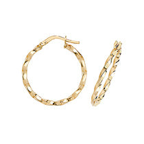 Clustdlysau Aur Melyn 9ct 20mm