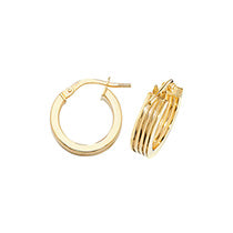 Clustdlysau Aur Melyn 9ct 10mm