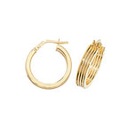 Clustdlysau Aur Melyn 9ct 15mm