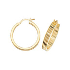 Clustdlysau Aur Melyn 9ct 20mm