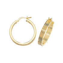 Clustdlysau Aur Melyn 9ct 20mm