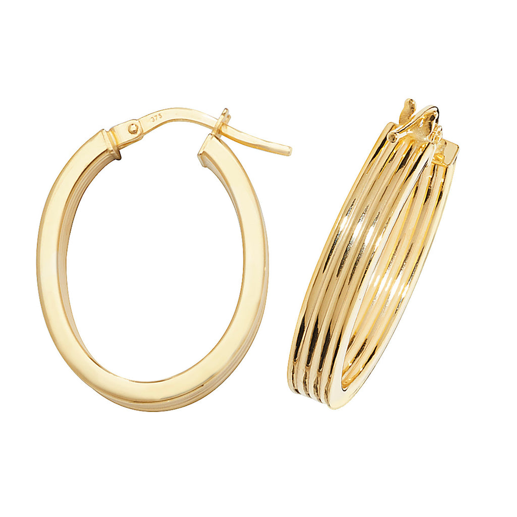 Clustdlysau Aur Melyn 9ct