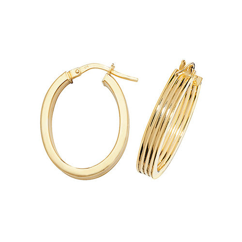 Clustdlysau Aur Melyn 9ct