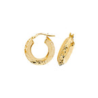 Clustdlysau Aur Melyn 9ct 10mm