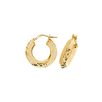 Clustdlysau Aur Melyn 9ct 10mm