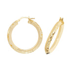 Clustdlysau Aur Melyn 9ct 20mm