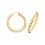 Clustdlysau Aur Melyn 9ct 20mm