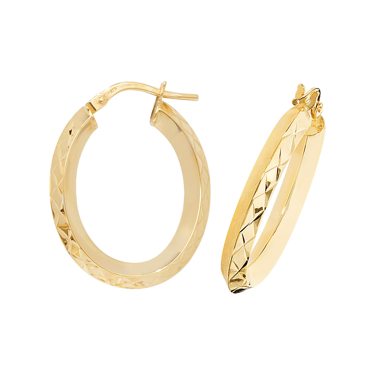Clustdlysau Aur Melyn 9ct