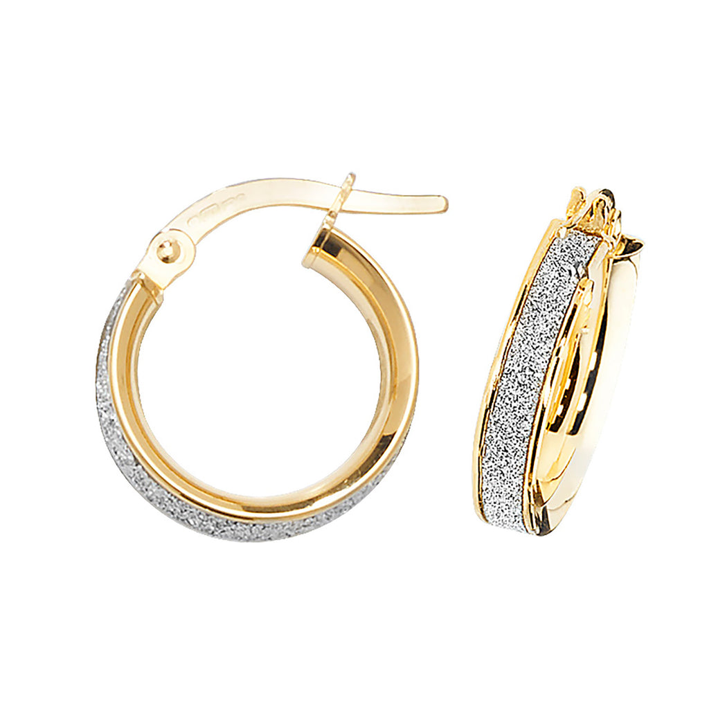 Clustdlysau Aur Melyn 9ct 10mm