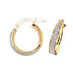 Clustdlysau Aur Melyn 9ct 10mm