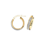 Clustdlysau Aur Melyn 9ct 10mm