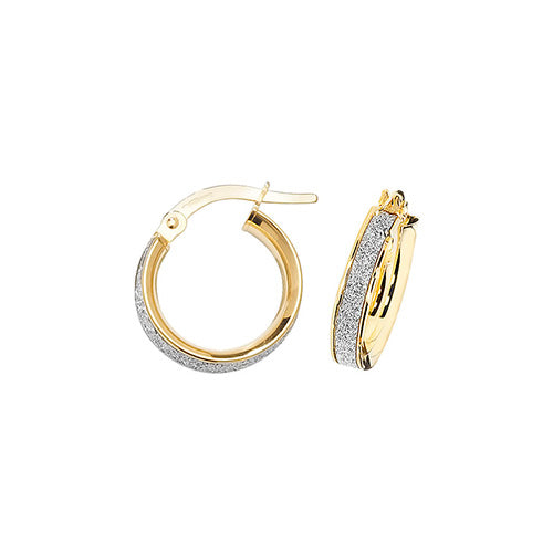 Clustdlysau Aur Melyn 9ct 10mm
