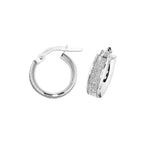 Clustdlysau Aur Gwyn 9ct 10mm