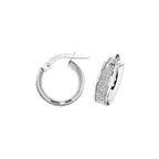 Clustdlysau Aur Gwyn 9ct 10mm