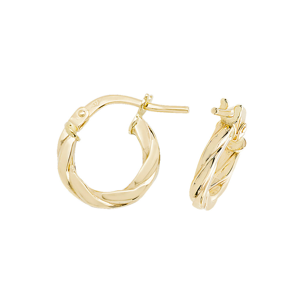 Clustdlysau Aur Melyn 9ct 8mm