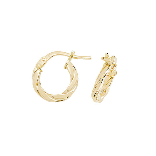 Clustdlysau Aur Melyn 9ct 8mm