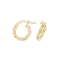 Clustdlysau Aur Melyn 9ct 8mm