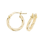Clustdlysau Aur Melyn 9ct 10mm