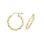 Clustdlysau Aur Melyn 9ct 15mm