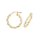Clustdlysau Aur Melyn 9ct 15mm