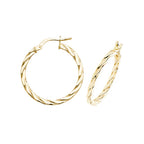Clustdlysau Aur Melyn 9ct 20mm