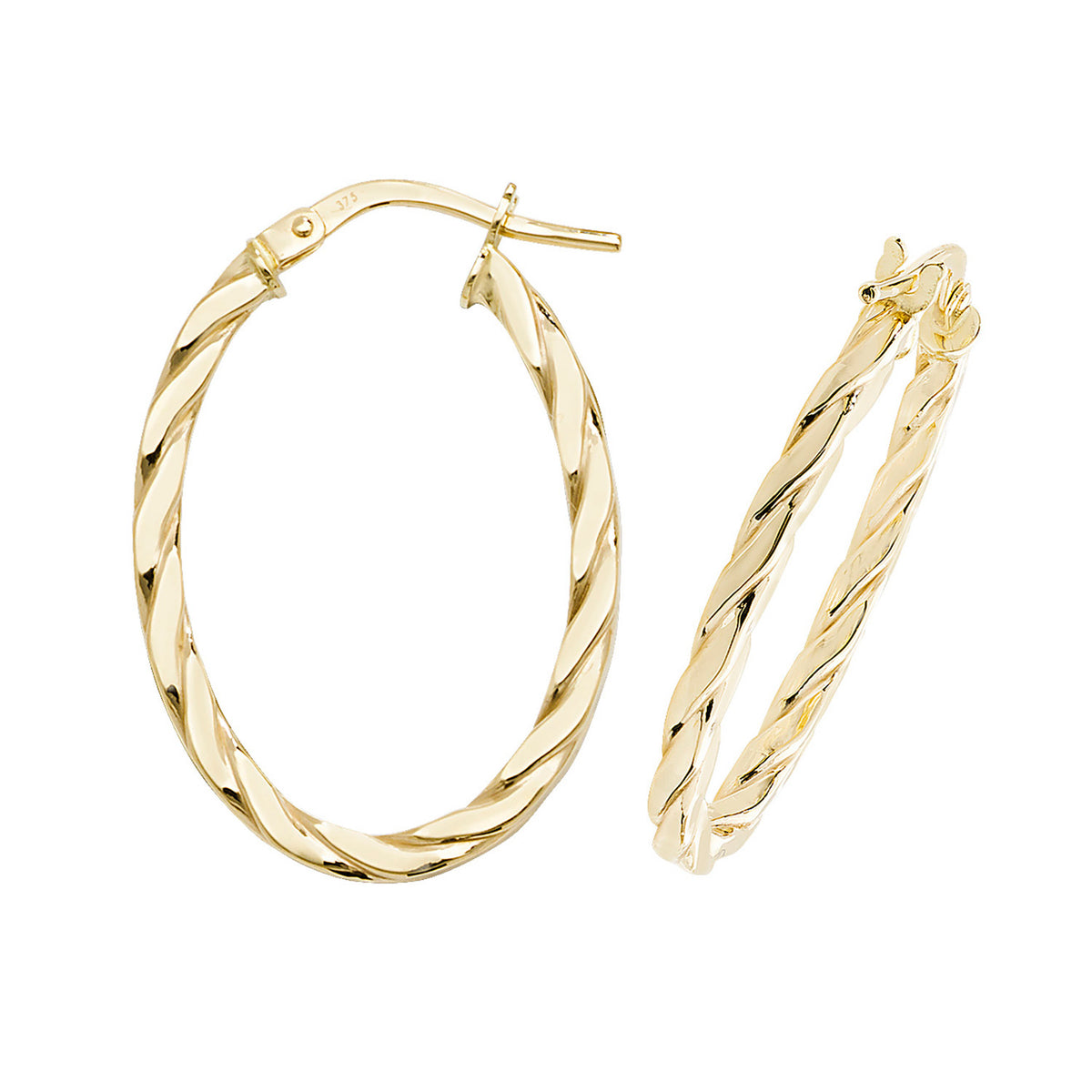 Clustdlysau Aur Melyn 9ct