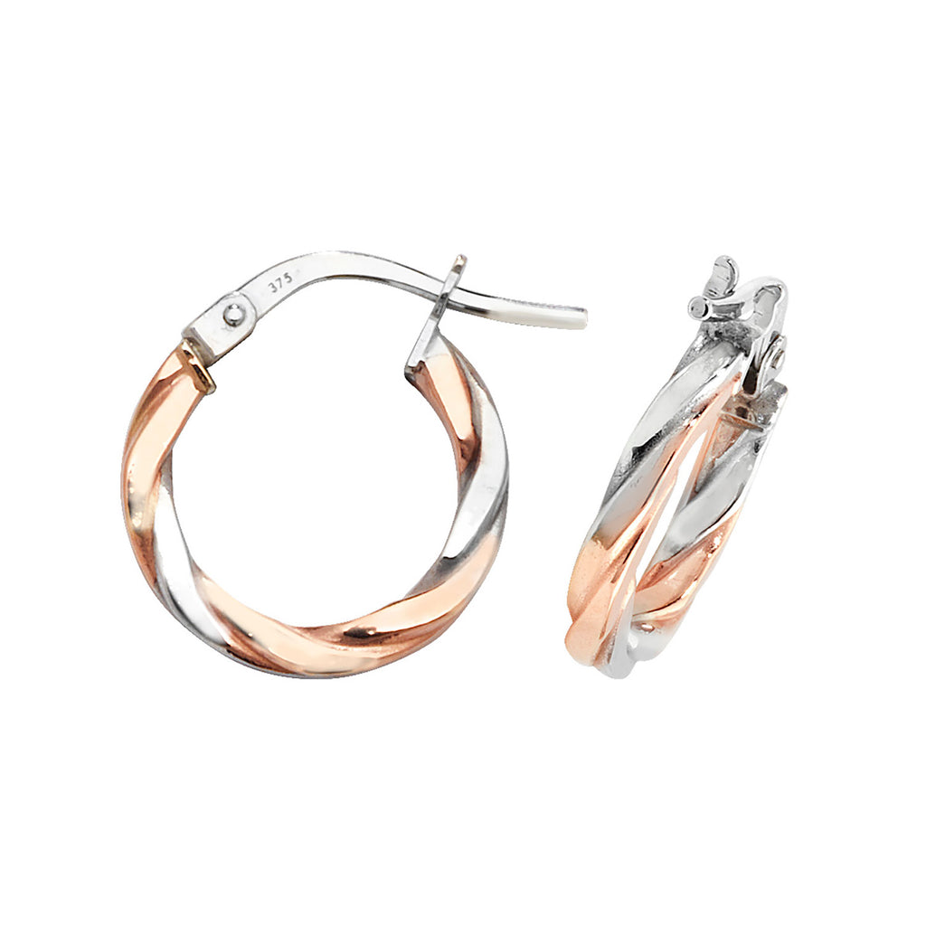 Clustdlysau Aur Melyn 9ct 10mm