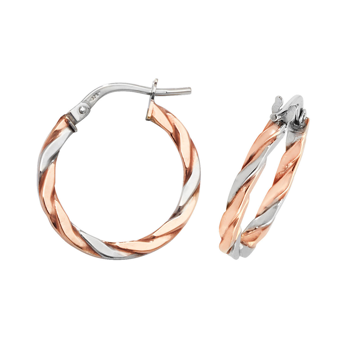 Clustdlysau Aur Melyn 9ct 15mm