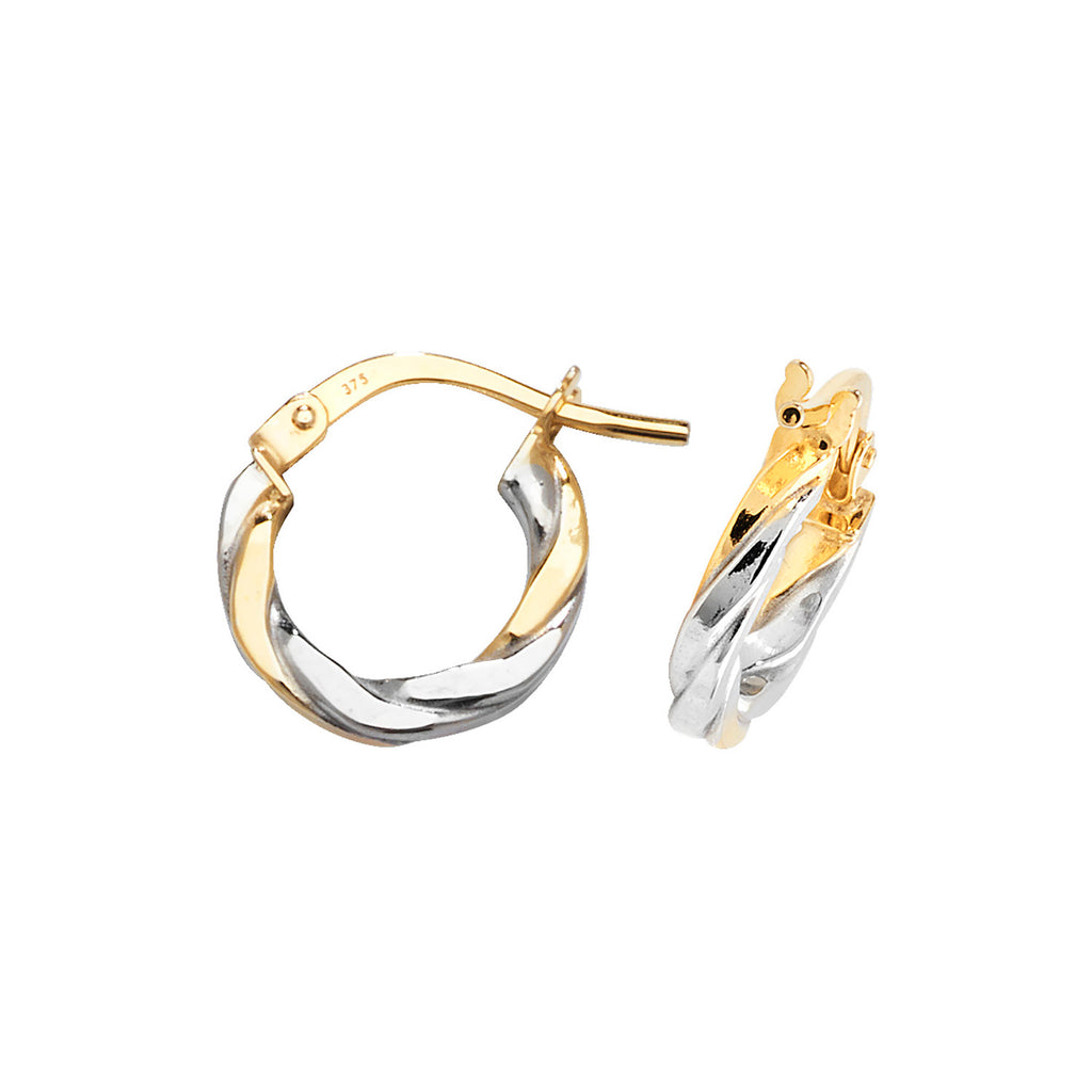 Clustdlysau Aur Melyn 9ct 8mm