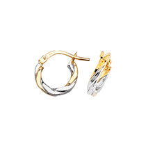 Clustdlysau Aur Melyn 9ct 8mm